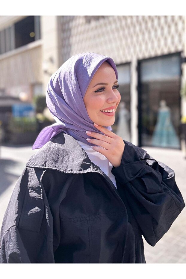 Trend Hayal Cotton Scarf - Atehyl-523 - Purple
