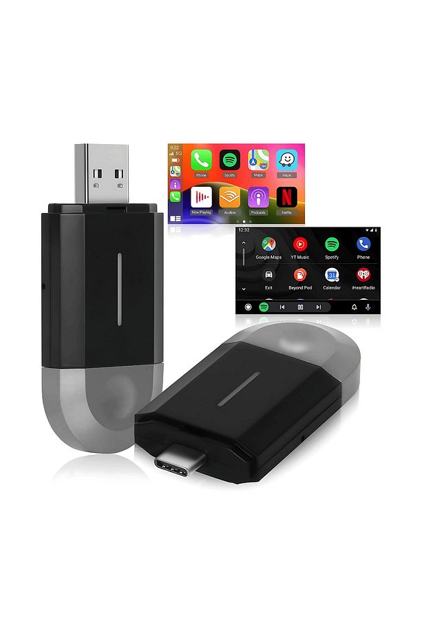 Kablosuz Araç CarPlay & Android Auto USB ve Type C Bluetooth Adaptör - 1