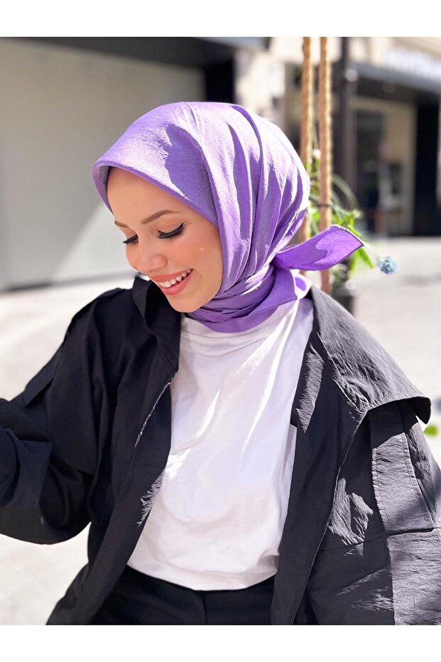 Trend Hayal Cotton Scarf - Atehyl-537 - Purple