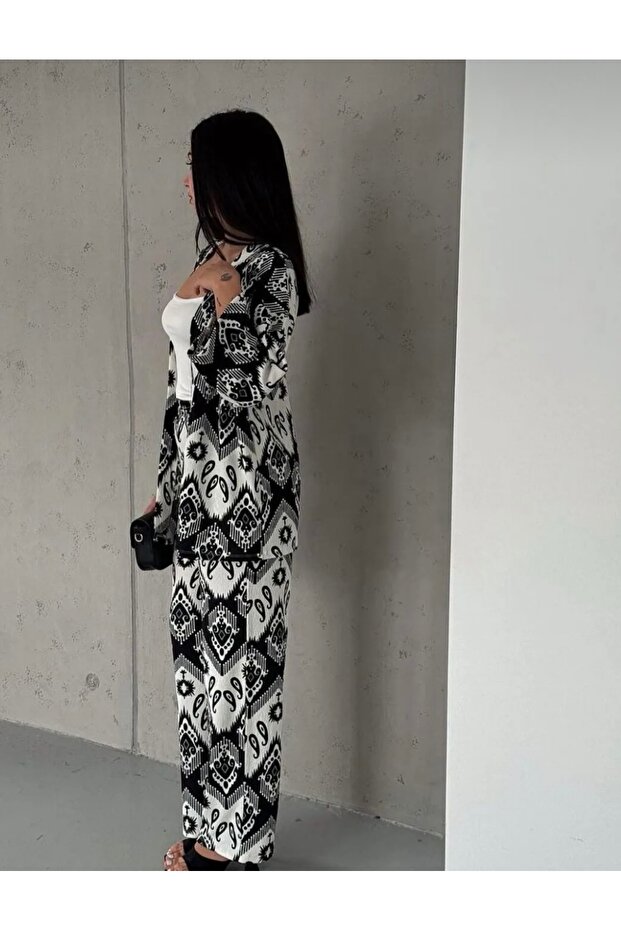 مجموعة كيمونو مزدوجة منقوشة - 4