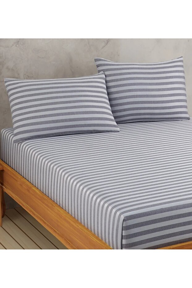 Satin Cotton Elastic Sheet with Pillowcase