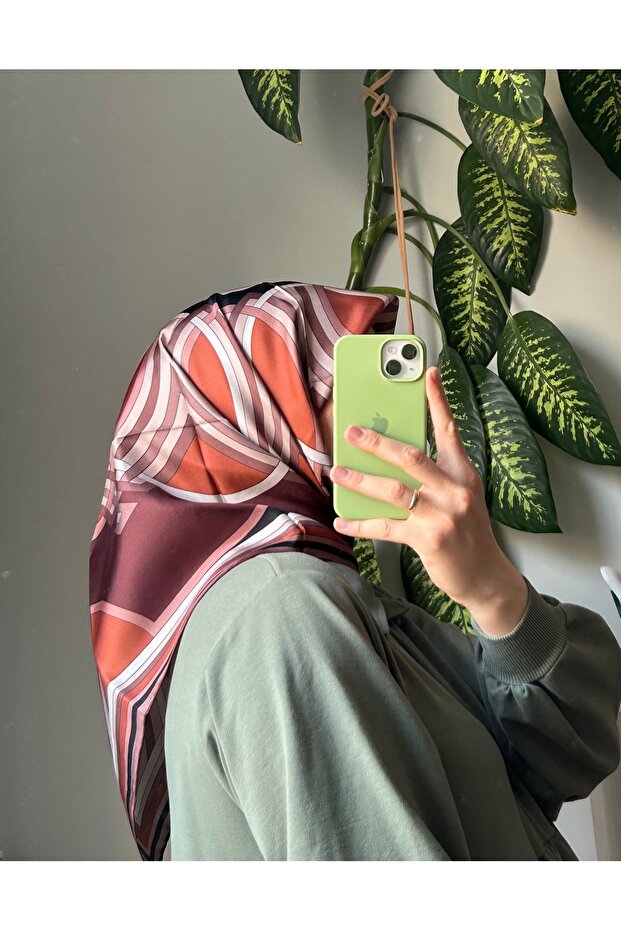 Twill İpek Eşarp Kiremit - 1