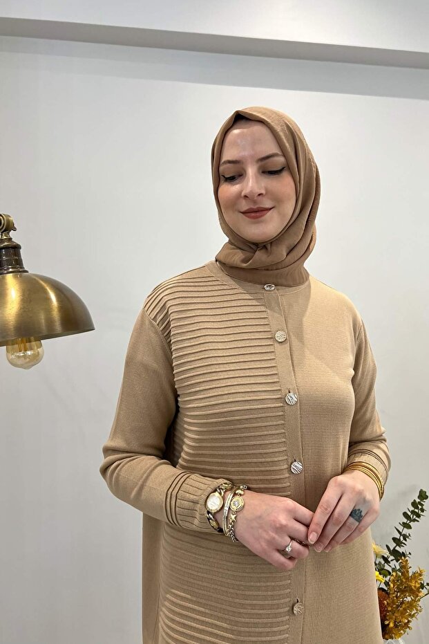 Manolya Bej Triko Hırka - 6