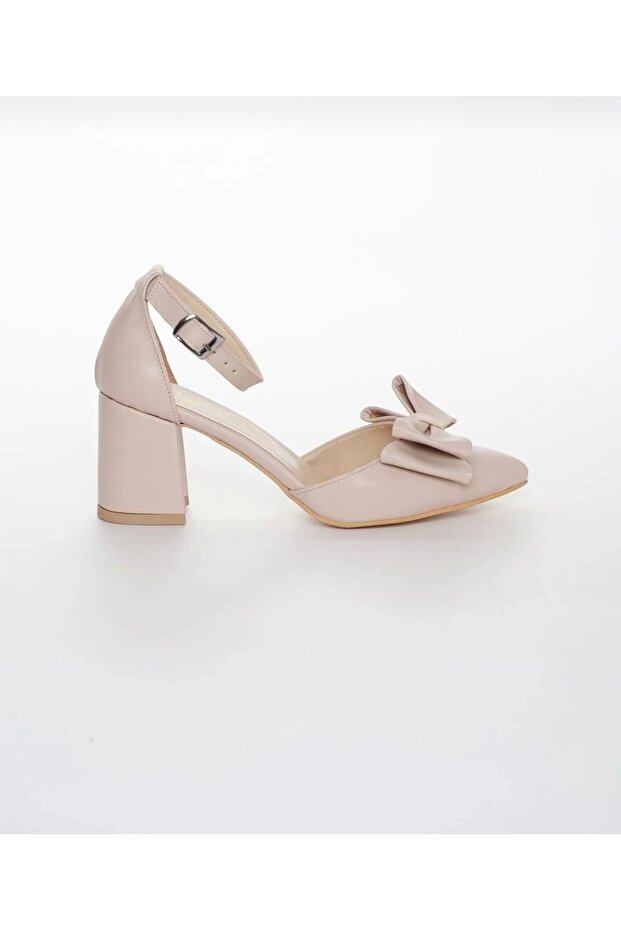 Arlo Beige Bow Heeled Shoes