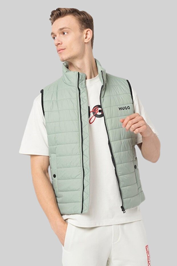 Slim Fit Yelek Yeşil - 1