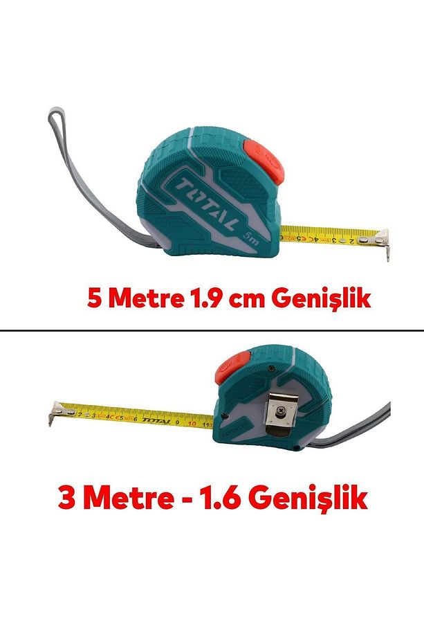 Metre Ve Maket Bıçağı Seti Şerit Metre Halı Kesme Maket Bıçağı Yedek Bıçak 10'lu Total TOS23037E - 3