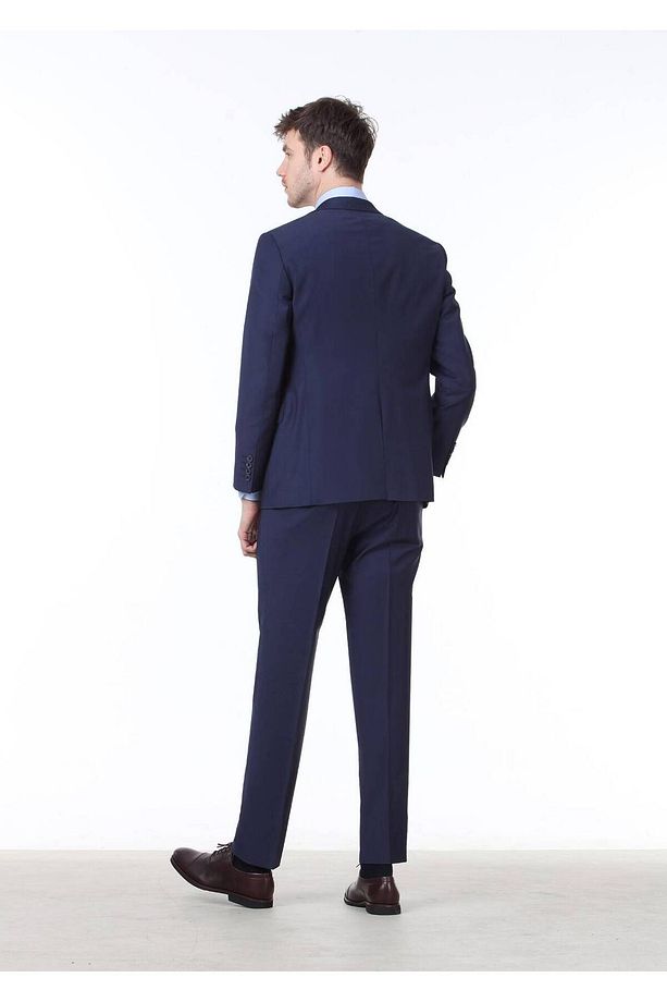 Saks Düz Regular Fit Yün Karışımlı Takım Elbise - 4