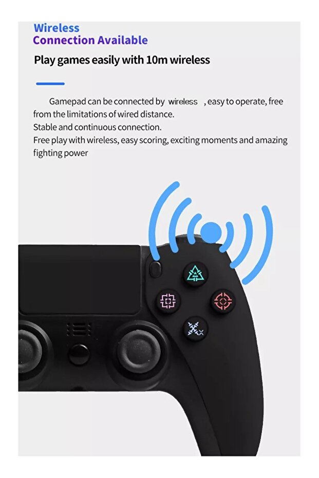 Universal Bluetooth Wireless Game Controller for PS4/PC/Steam with Gyroscope and Dual Vibration - 4