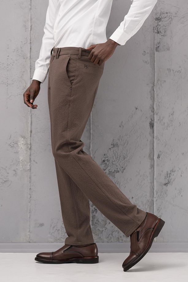 Regular Fit Yan Cepli Kışlık Gofre Kumaş Pantolon - 3