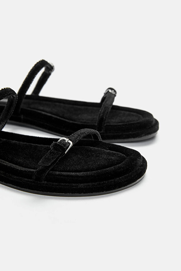 Kadife düz terlik - 3