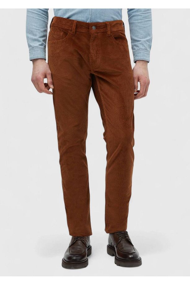 Deve Tüyü Fitilli Dokuma Slim Fit Kadife Casual Pamuk Karışımlı Pantolon - 2