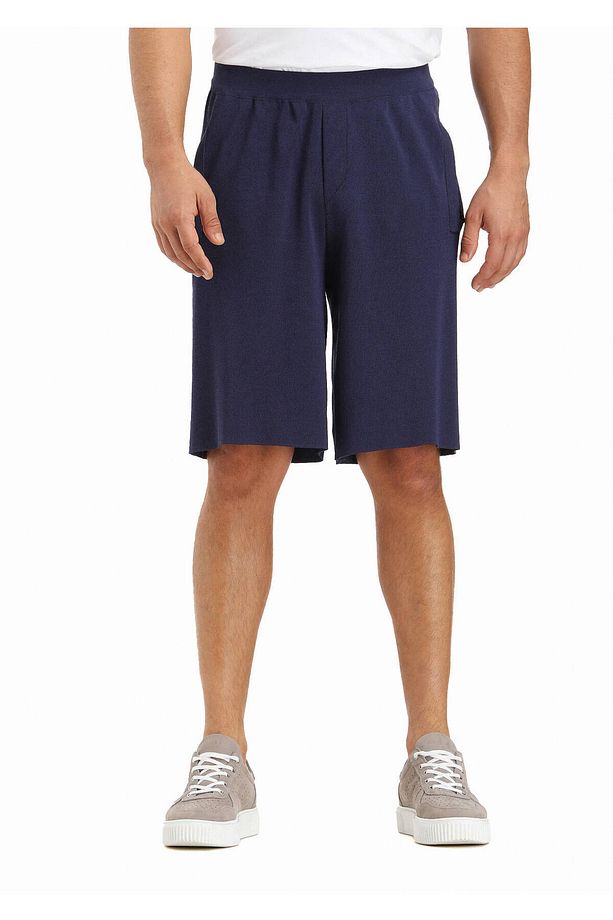 Lacivert Düz Örme Regular Fit Spor Bermuda - 2