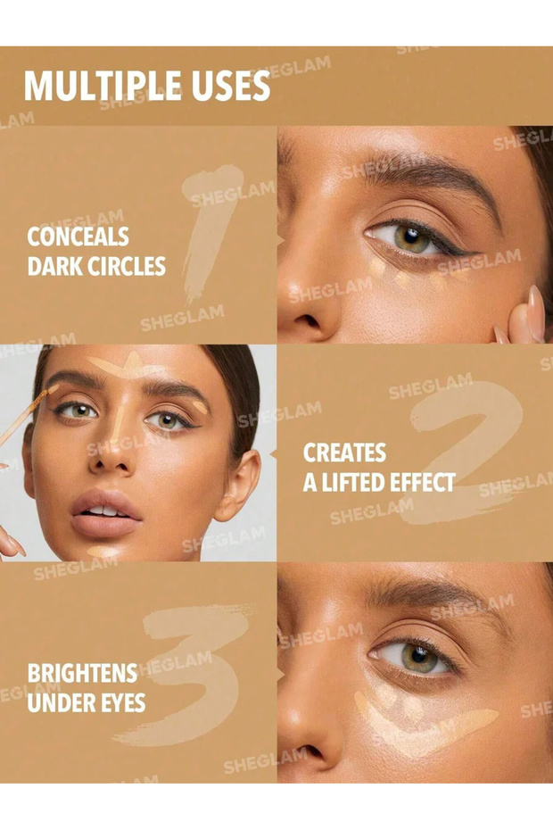 شيجلام كونسيلر خافي عيوب لايك ماجيك تغطية كاملة 12 ساعة هوني - 3.8 جم - 5