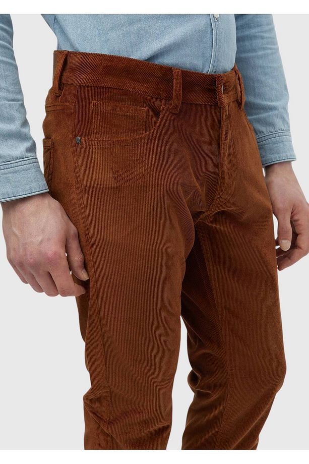 Deve Tüyü Fitilli Dokuma Slim Fit Kadife Casual Pamuk Karışımlı Pantolon - 3