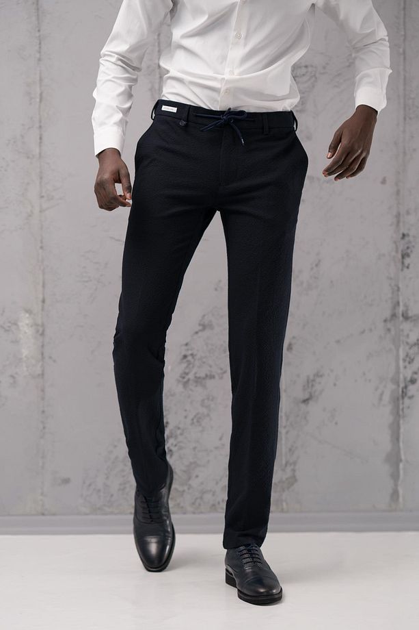 Regular Fit Yan Cepli Kışlık Gofre Kumaş Pantolon - 1