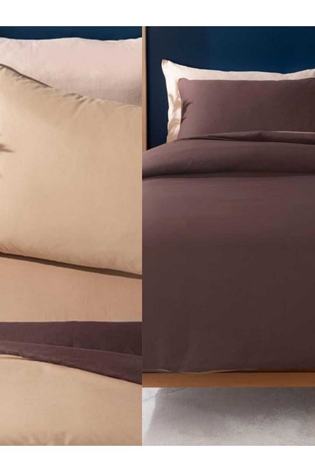 Plain %100 Pamuk Tek Kişilik Nevresim Yastık Set - 5
