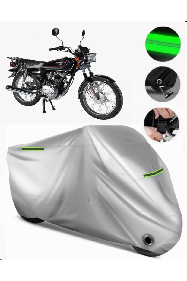 Arora Ar 100-8 Classic Wire Compatible Motorcycle Tarpaulin Premium (Lock Compatible)-Gray