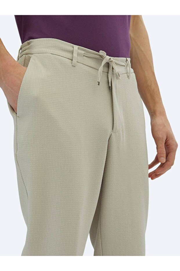 Bej Örme Jogging Fit Casual Pantolon - 3