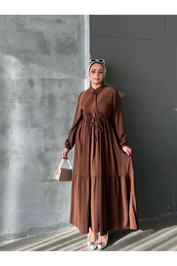 Asya Bürümcek Elbise Kahve - 2
