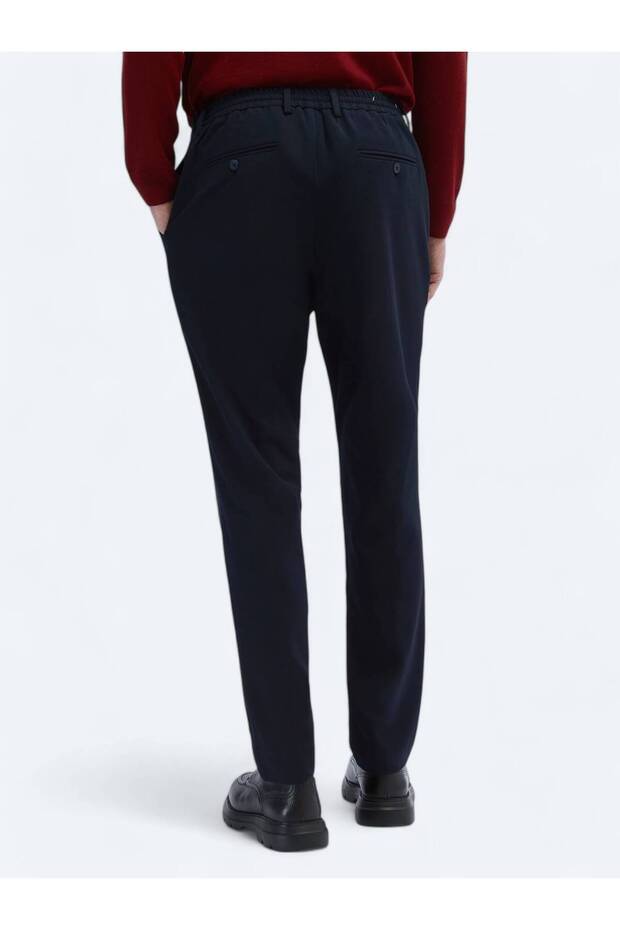 Lacivert Örme Jogging Fit Casual Pantolon - 4