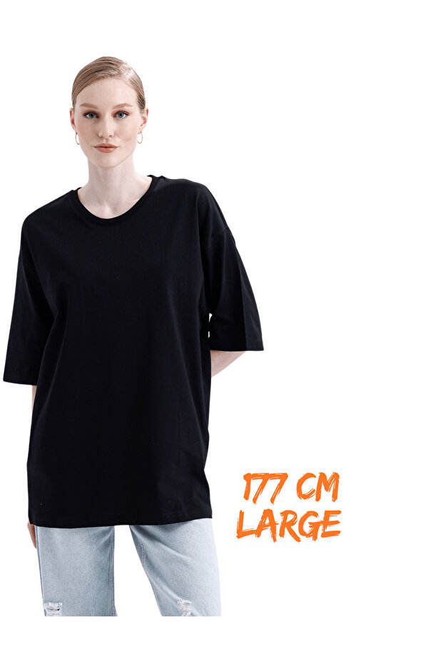 - %100 Pamuklu Oversize Tişört - 4