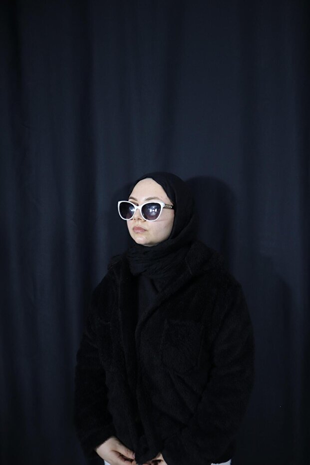 Siyah Oversize Peluş Ceket - 2