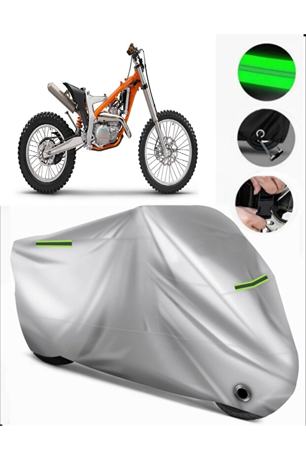 Ktm 250 Freeride R Compatible Motorcycle Tarpaulin Premium (Lock Compatible)-Gray