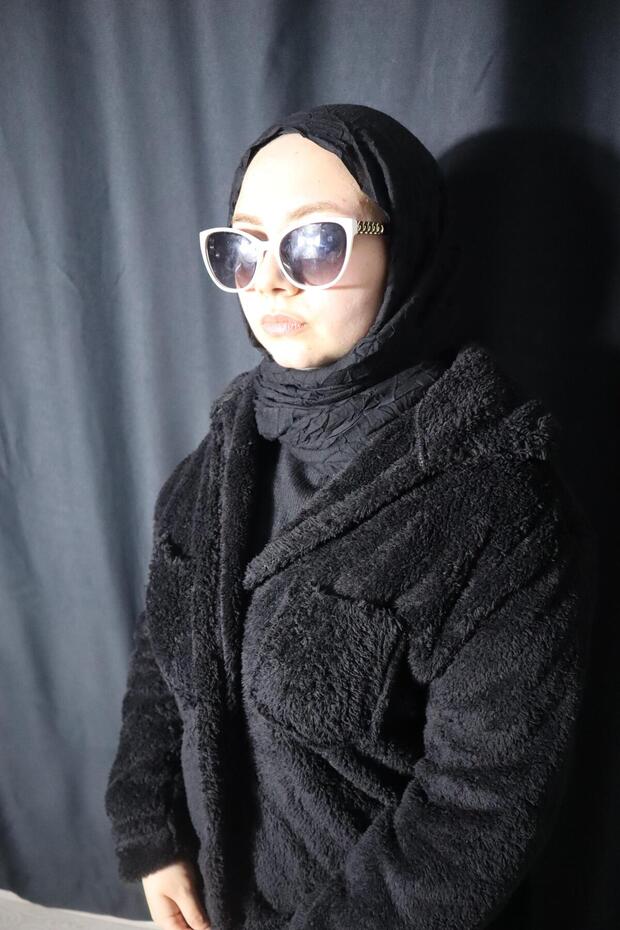 Siyah Oversize Peluş Ceket - 1