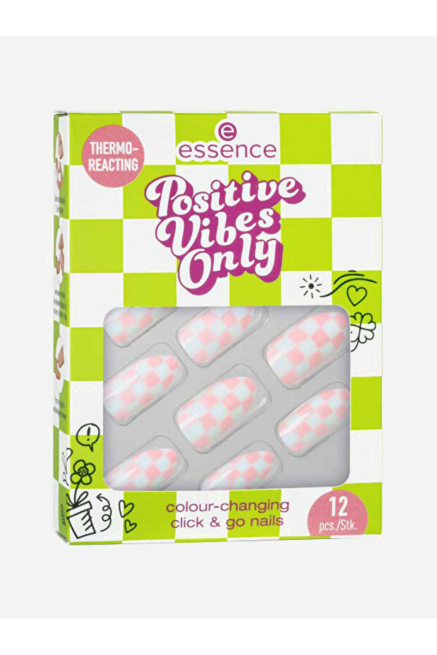 Positive Vibes Only Colour-Changing Click and Go Nails- 01 - 1