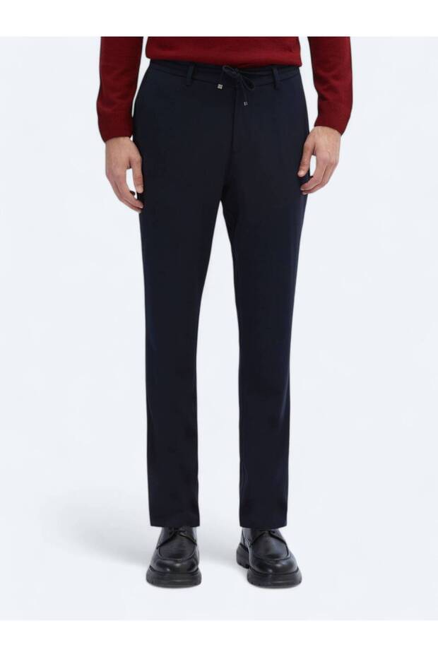 Lacivert Örme Jogging Fit Casual Pantolon - 2
