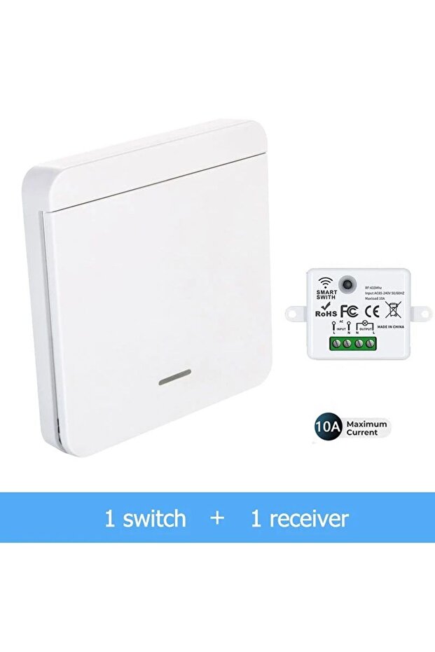 كما هو موضح في الصورة مفتاح واي فاي ذكي للإضاءة 10A RF433MHz لاسلكي للتحكم الصوتي في المنزل الذكي