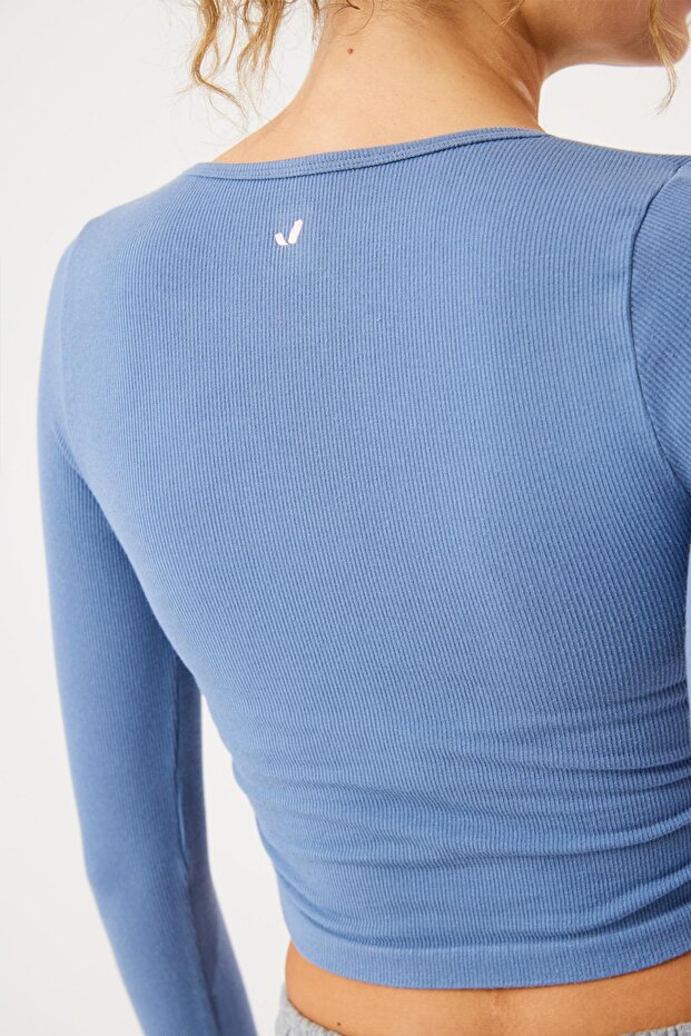 Tricou cu mânecă lungă Blue Aura - 2