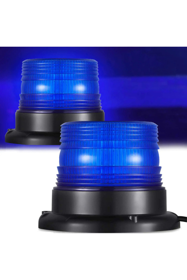 Blue Magnetic Base 24 LED Blue Emergency Strobe Light Car Roof Flashing Warning Light 12V/24V Vehic