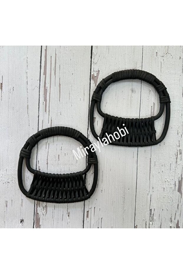 Bambu Çanta Sapı D Model 1 Çift Siyah - 1
