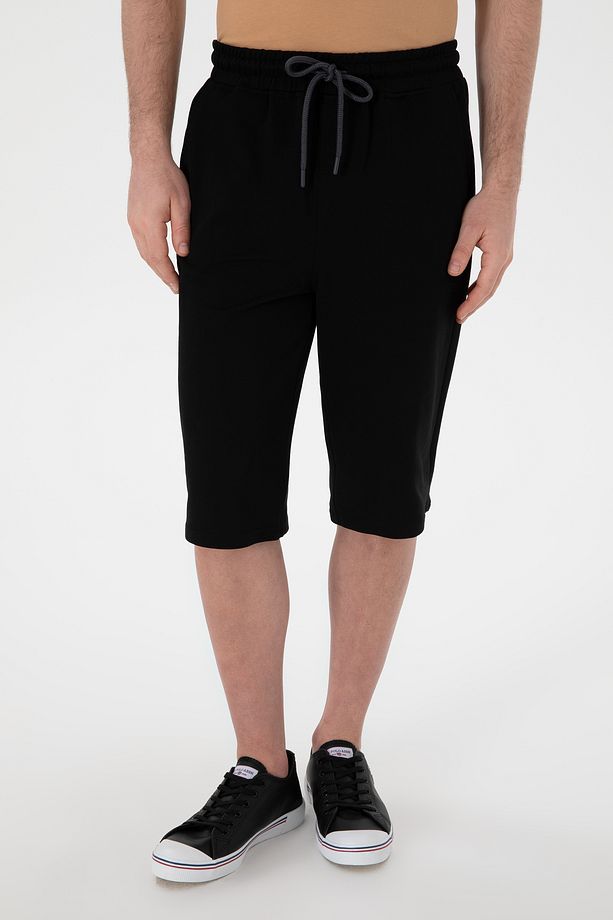 Erkek Regular Fit Siyah Örme Şort 50298039-VR046 - 2