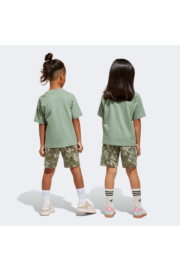 Short Tee Set Çocuk Yeşil Eşofman Takımı - 5