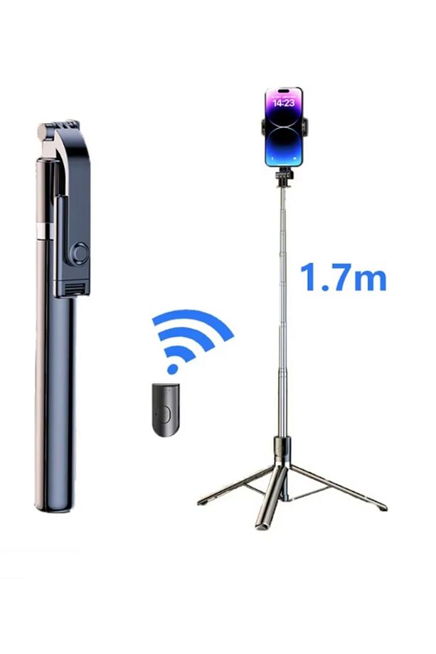 Çok Amaçlı Bluetooth Kumandalı 170cm Tripod + Selfie Çubuğu R1S+R1S-L - 8