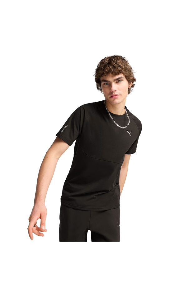 Tech Pocket Erkek Siyah Günlük Stil T-Shirt 62967301 - 1