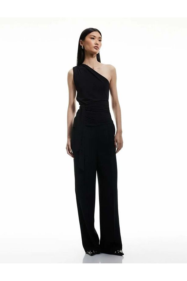 Drape Detaylı Tek Omuz Bluz 5SAK10043EK SİYAH - 1