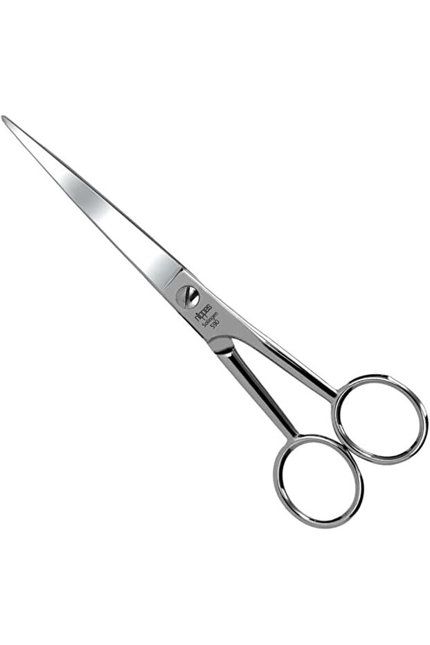 Solingen Barber Scissors With Finger Rest 590-17F, For Both Hair & Beard Trimming, Silver