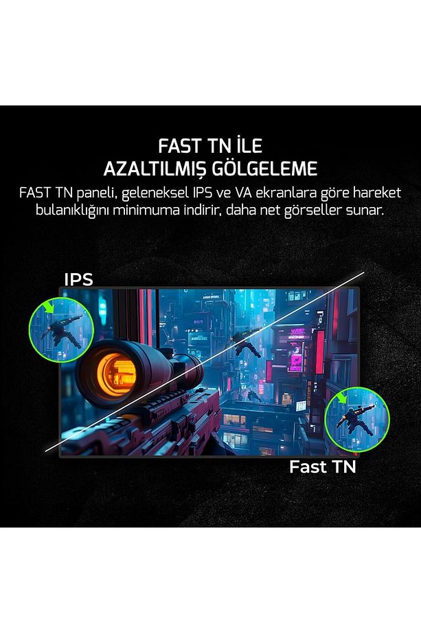 24″ Lucid S20 540Hz 0.2MS Flat Fast TN Pivot Rgb Gaming Monitör - 6