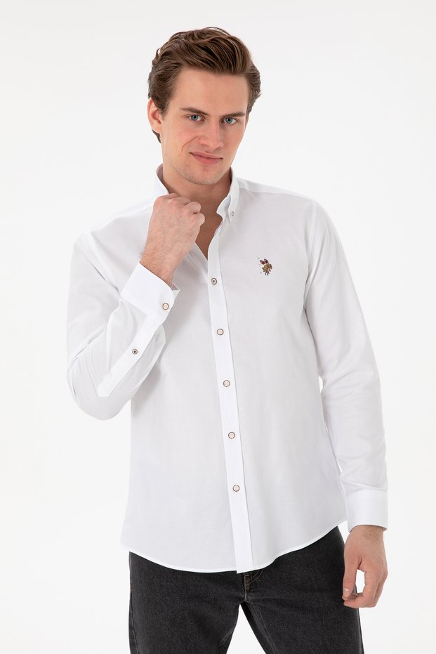 Base. Polo Assn. 100% Cotton Long Sleeve Slim Fit Shirt 2082904
