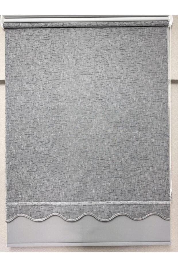 Keten Kumaşlı Çift Mekanizmalı Tül Stor Perde TSK1004 - 6