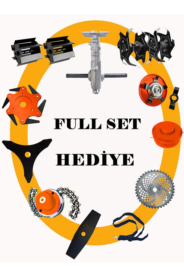 Alman WX 880 11 İn 1 FUL Set Yan Tipi Benzinli Tırpan + Toprak Eşeleme + Akrobat Çapa Roket Başlık - 3