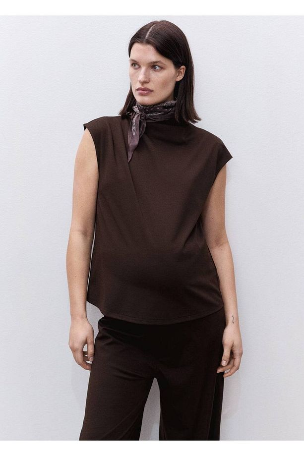 Hamile Için Drape Yaka Tişört - 1