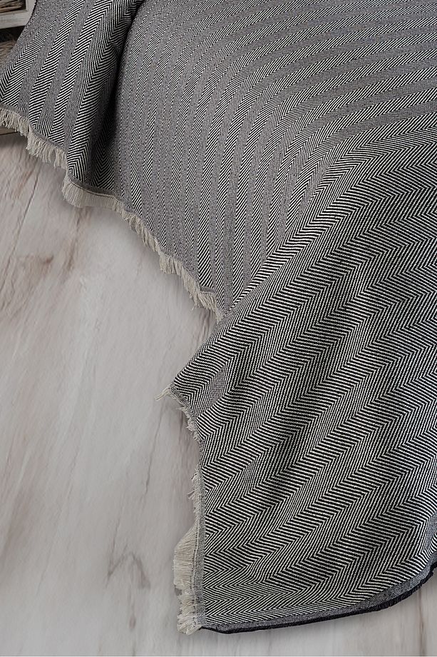 Natural Tek Kişilik Yatak Örtüsü 180x210 Cm Siyah - 3