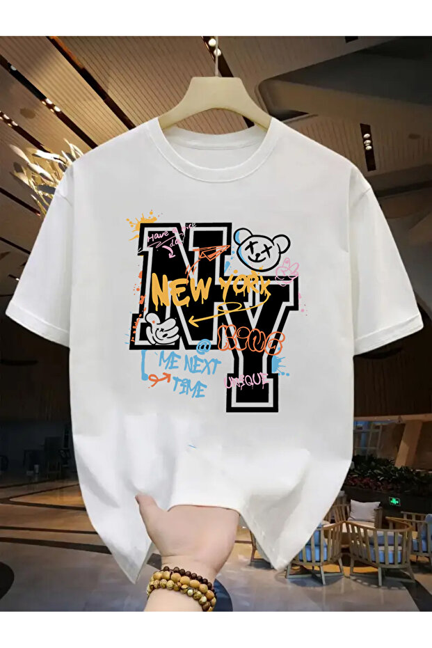 New York Printed Boys' Crew Neck Premium T-Shirt