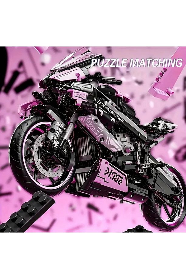 BUILDING BLOKS 1:5 CYBER YARIŞ MOTORSİKLETİ 6+ YAŞ 1985 PARÇA  YAPI BLOK HEDİYELİK OYUNCAK - 7