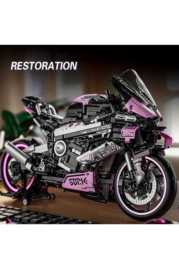 BUILDING BLOKS 1:5 CYBER YARIŞ MOTORSİKLETİ 6+ YAŞ 1985 PARÇA  YAPI BLOK HEDİYELİK OYUNCAK - 5