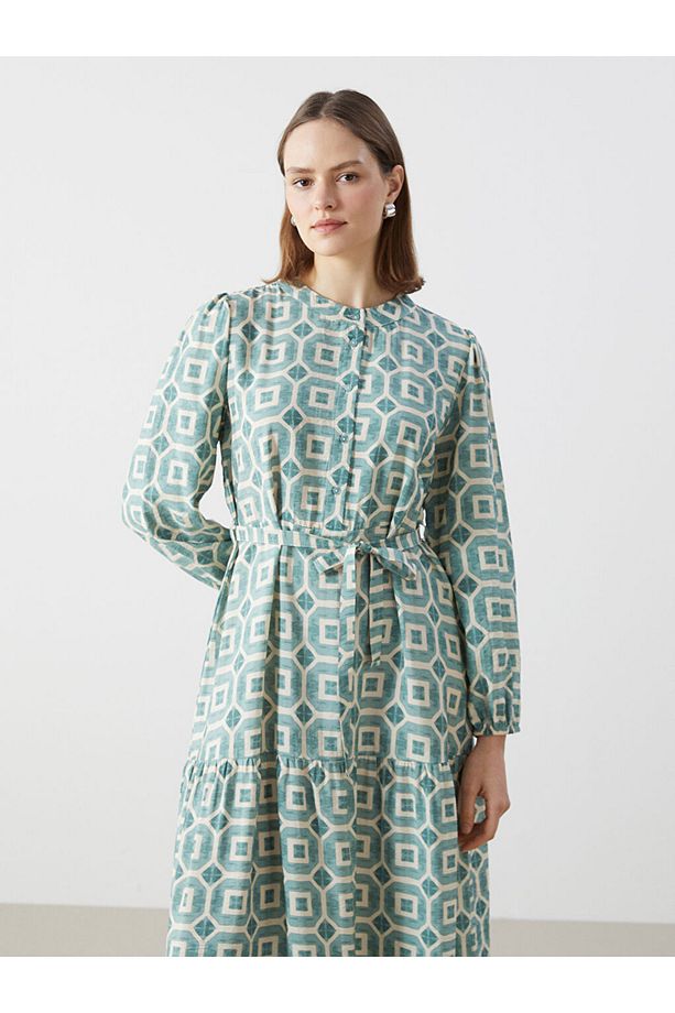 LCW Modest Hakim Yaka Desenli Kadın Elbise - 4